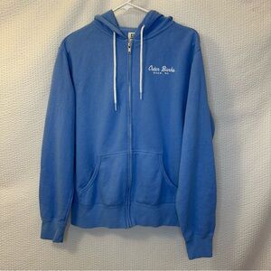 STEP AHEAD Outer Banks Blue Full Zip Hoodie Sweatshirt Beach Vacation Medium